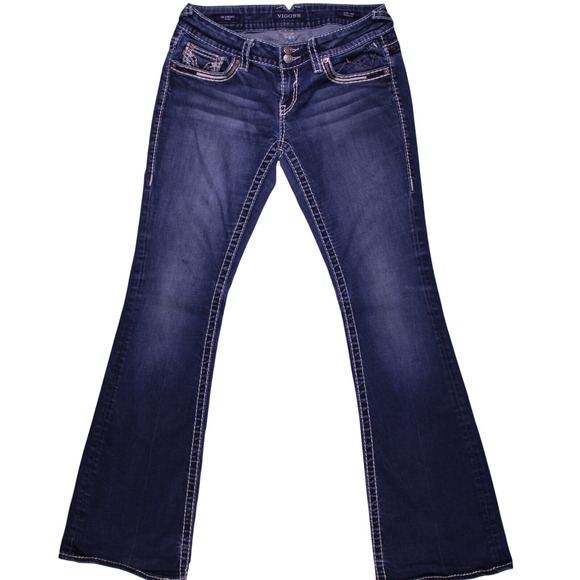 Vigoss Jeans Womens Size 6 Blue The Chelsea Flare‎ Stretch Denim-(30 x 31.25) - Picture 1 of 16